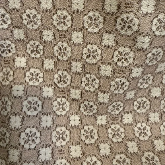 Kate Spade New York Jacquard Flower Tote Bag Beige Tan NWOT - Picture 4 of 9